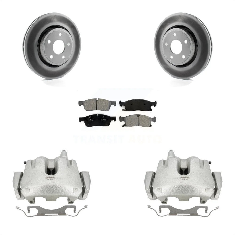 Transit Auto Front Disc Brake Caliper Coated Rotors And Semi-Metallic Pads Kit For Jeep Grand Cherokee Dodge Durango KCG-100696S