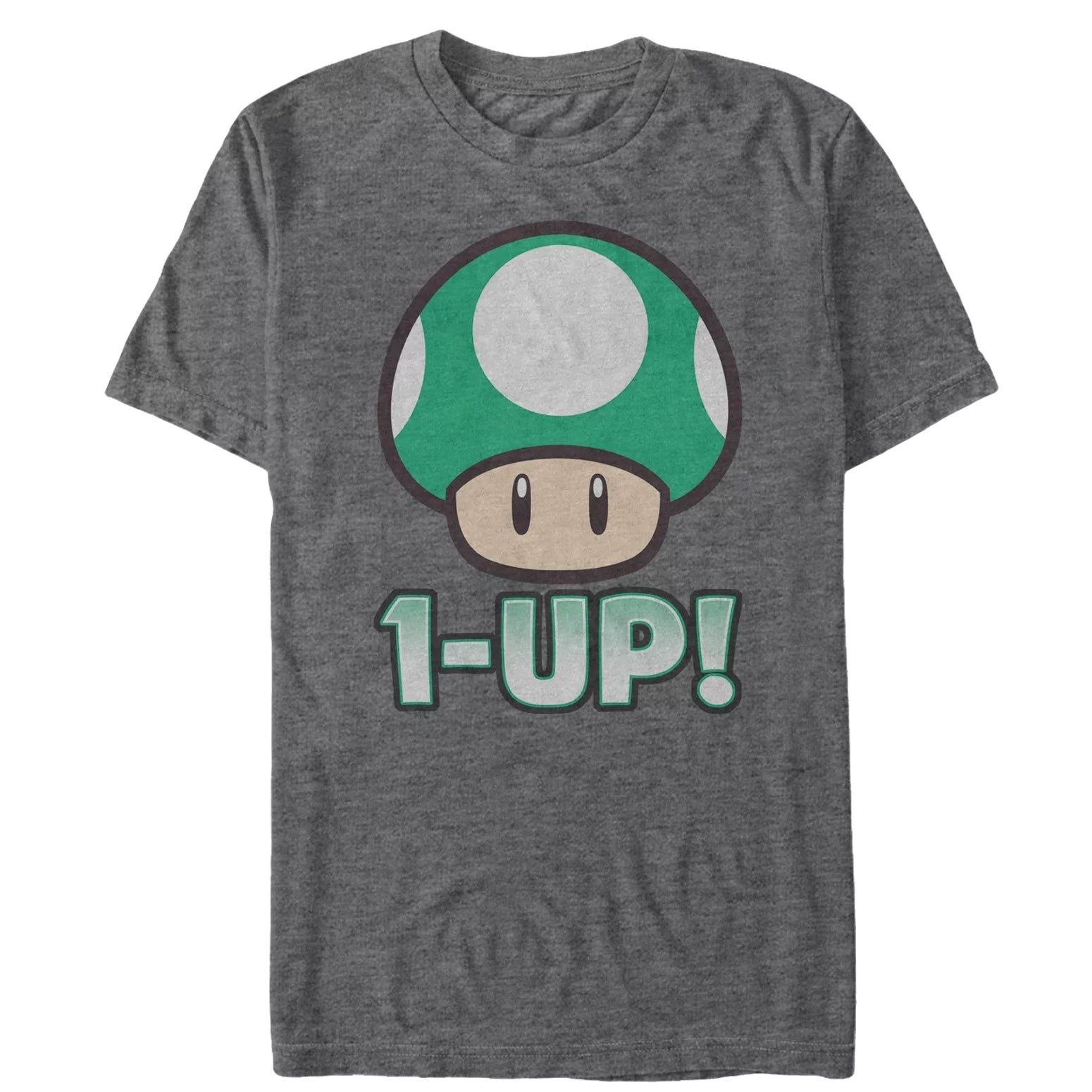 Men's Nintendo 1-Up Mushroom  Graphic Tee Charcoal Heather X Large