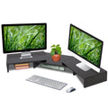 tonchean Dual Monitor Stand Riser,  Adjustable Riser for Home Office Computer, Laptop, Office Work Helper, Black