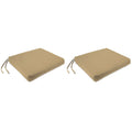 Jordan Manufacturing 17 x 19 McHusk Birch Beige Solid Rectangular Outdoor Chair Pad Seat Cushion with Ties (2 Pack)