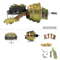 Helix Suspension Brakes & Steering  1955-1957 Chevy Bel Air Firewall Mount Power 7 in. Dual Brake Booster Kit LS Disc & Drum