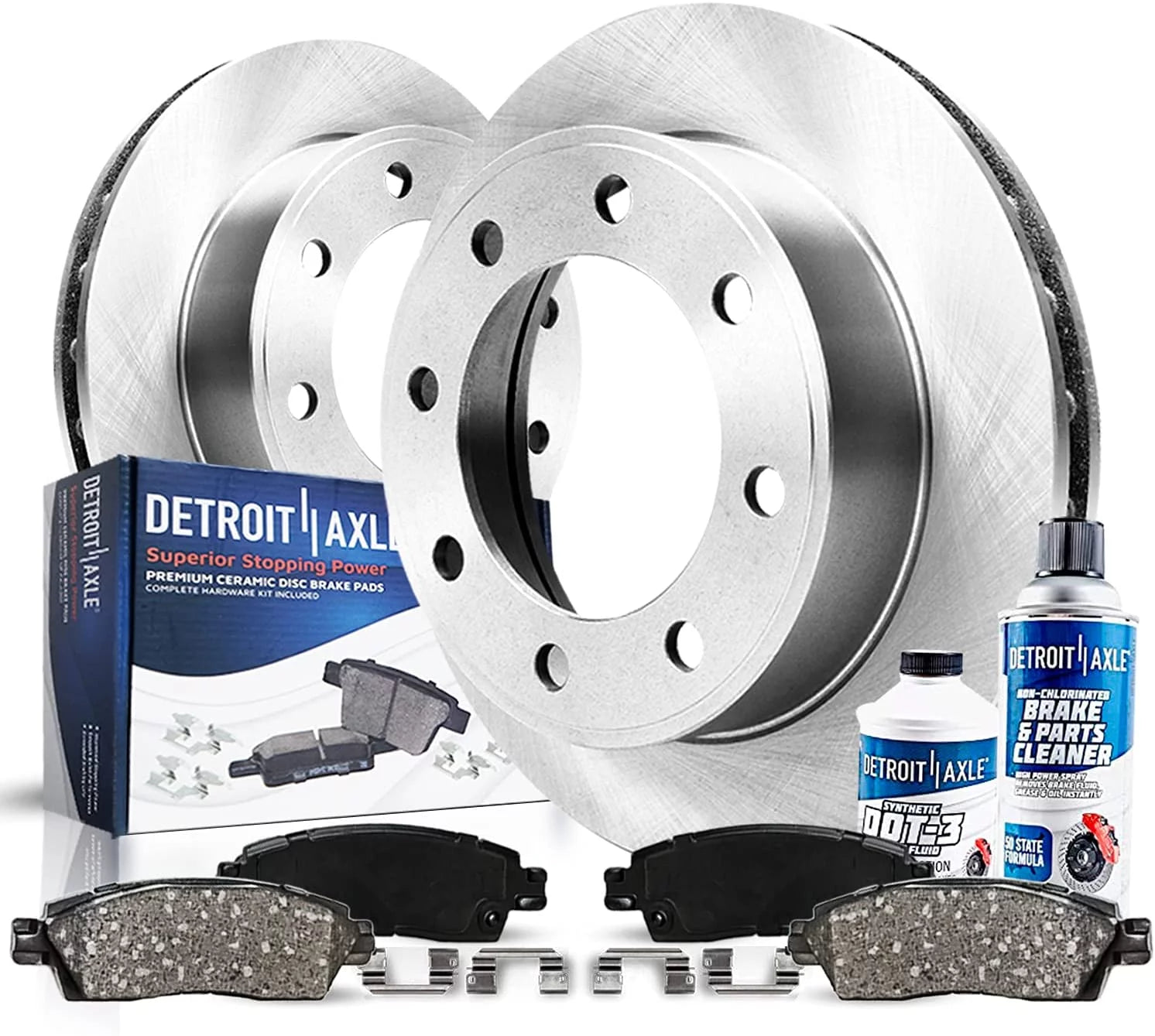 Detroit Axle - Front Brake Kit for 2011-2019 Chevy Silverado GMC Sierra 2500 3500 HD Replacement 2012 2013 2014 2015 2016 2017 2018 Disc Brake Rotors Ceramic Brakes Pads