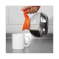 Unbreakable Decaffeinated Coffee Decanter, 12-Cup, Stainless Steel/Polycarbonate, Orange Handle | Bundle of 10 Each