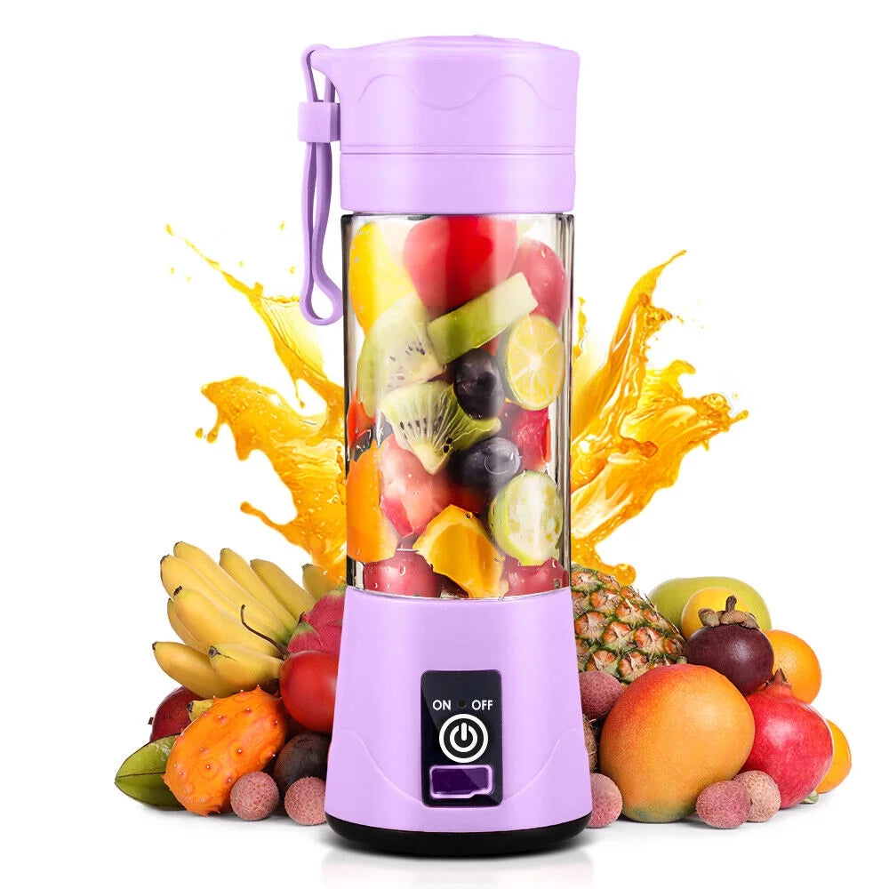 JahyShow Mini Smoothies Blender - USB Rechargeable Personal Blender - Portable Fruit Juice Mixer - Pink