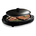 Compact Ceramic Nonstick Electric Griddle with Cover (Dark Brown)