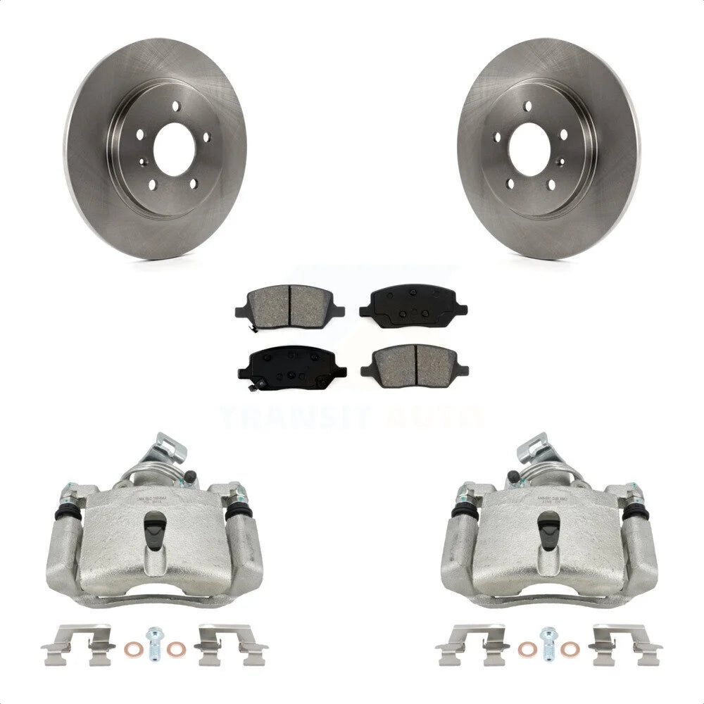 Transit Auto Rear Disc Brake Caliper Rotors And Semi-Metallic Pads Kit For 2005 Chevrolet Uplander Pontiac Montana Buick Terraza Saturn Relay KC8-100676S