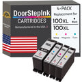 Remanufactured DoorStepInk Ink Cartridges for Lexmark 100XL Black, Cyan, Magenta and Yellow (4Pack)