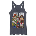 Women's Nintendo Super Mario Party  Racerback Tank Top Navy Blue Heather Large