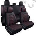 Ford Full Set Leather Car Seat Cover 5 Pieces for 2009-2022 F150 and 2017-2022 F250 F350 F450 & Steering Wheel Cover Trim For 2015-2020 Ford F150 2017-2020 F250 F350