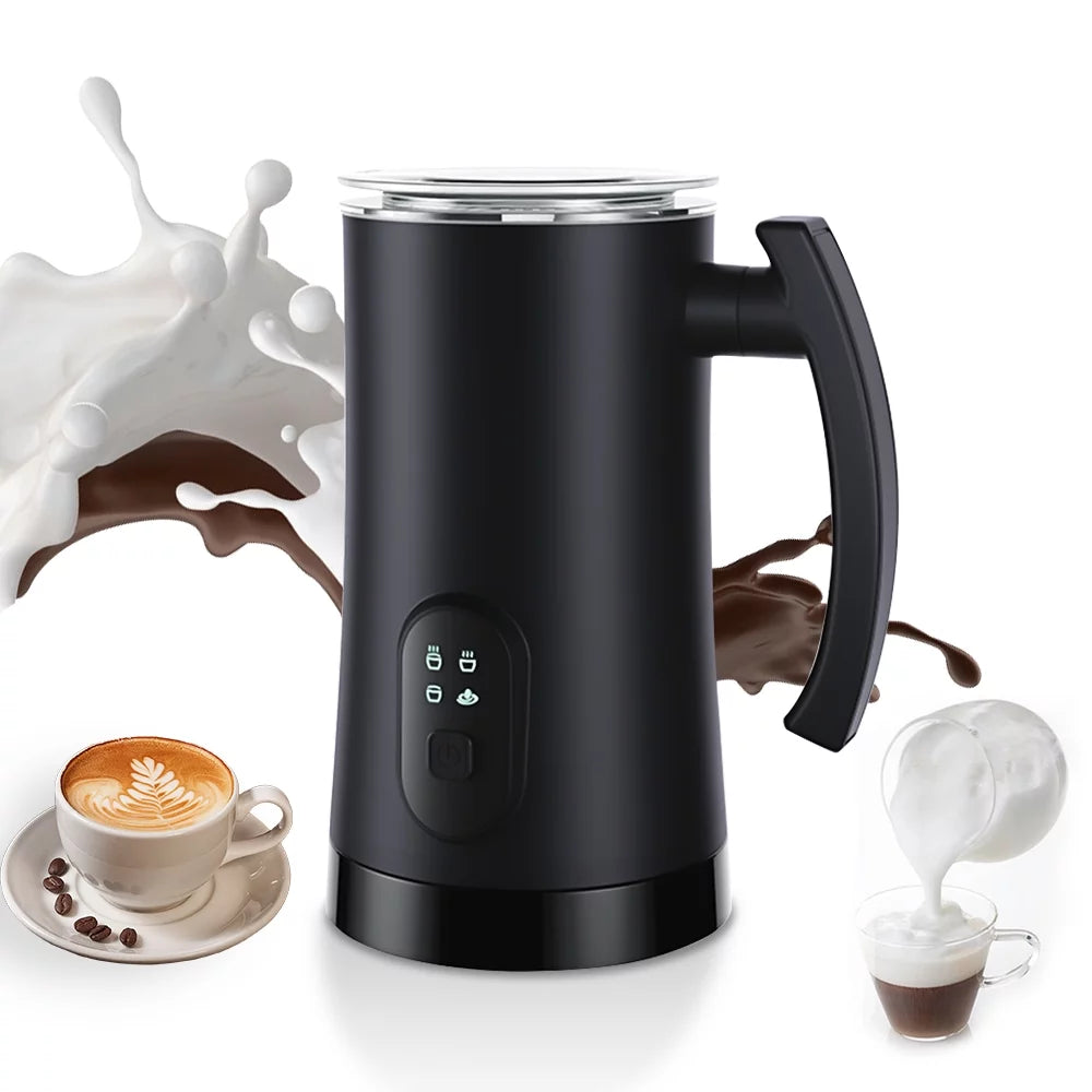 OWSOO Electric Milk Frother Stainless Steel 4 in 1 Hot/Cold Foam Maker Silent Operation 400W Non-Stick Interior 11.84oz/350ml Automatic Milk Frother and Steamer for Coffee Hot Milk