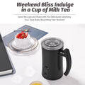 Arealer Detachable Milk Frother 11.84oz/350ml Electric Milk Frother and Steamer with Control 400W 4 in 1 Hot/Cold Foam Maker for Latte Cappuccinos Hot Chocolate Milk