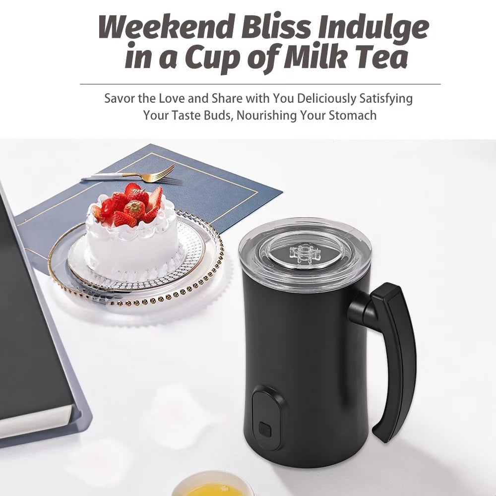 Arealer Detachable Milk Frother 11.84oz/350ml Electric Milk Frother and Steamer with Control 400W 4 in 1 Hot/Cold Foam Maker for Latte Cappuccinos Hot Chocolate Milk