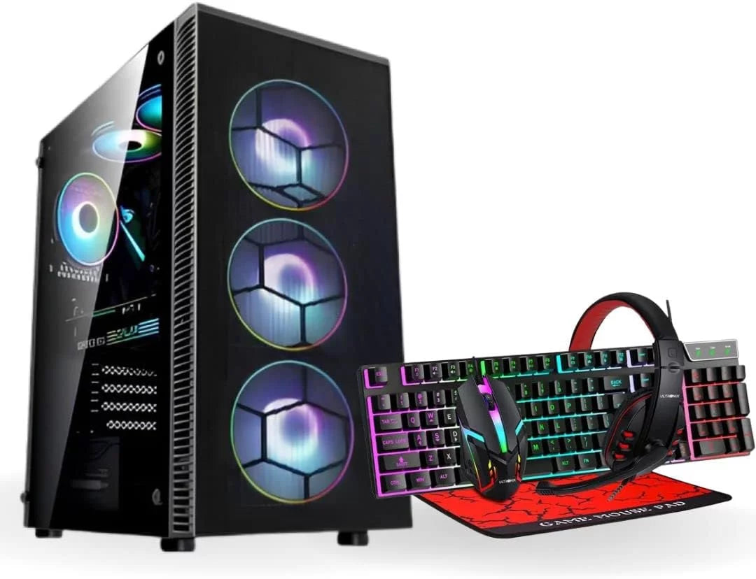 ULTRONIX Gaming Desktop, Intel Core I7 8TH GEN, Nvidia 1660 Super, 16GB RAM, 1TB SSD, Keyboard, Gaming Mouse, Mouse Pad, Headset Combo, Win11 Pro