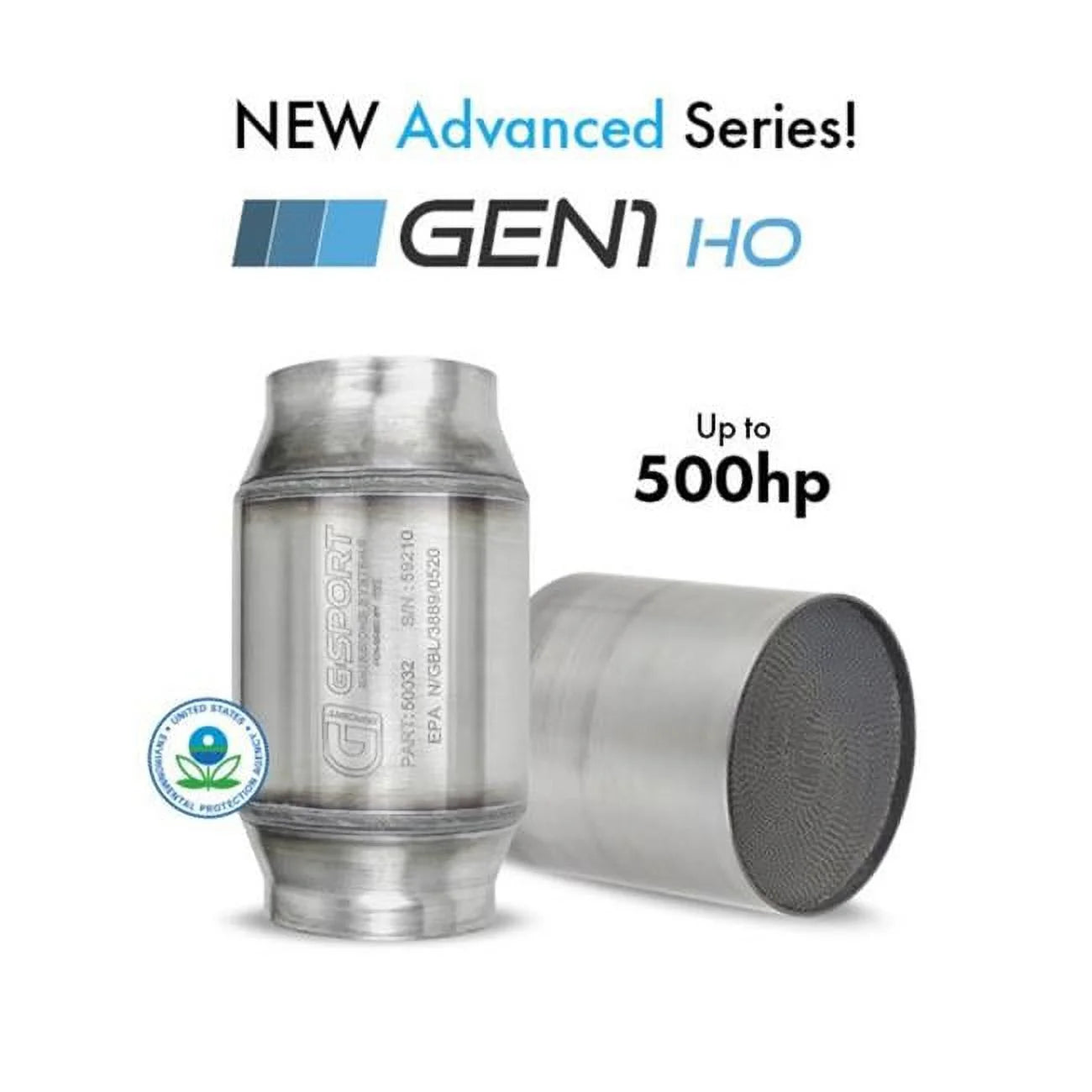 GESI 300 CPSI EPA Compliant Gen1 3 in. Inlet & Outlet 4 x 4 in. Catalytic Converter- 350-500HP