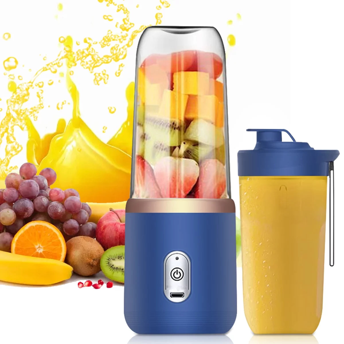 Portable Blender,Personal Size Blender 13 Oz for Shakes and Smoothies with 6 Blades USB Charge,Mini Juicer Machine Mixer Bottle for Kitchen,Home,Travel