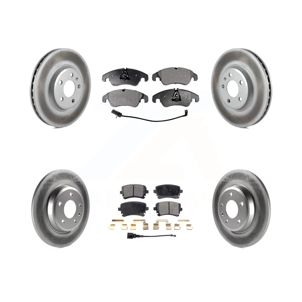 Transit Auto - Front Rear Coated Disc Brake Rotors And Ceramic Pads Kit For 2013 Audi A4 allroad KGT-102654