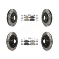 Transit Auto - Front Rear Ceramic Pads And Coated Drilled Slotted Disc Brake Rotors Kit For 2020 Honda CR-V 2.0L Except Hybrid KDA-101526