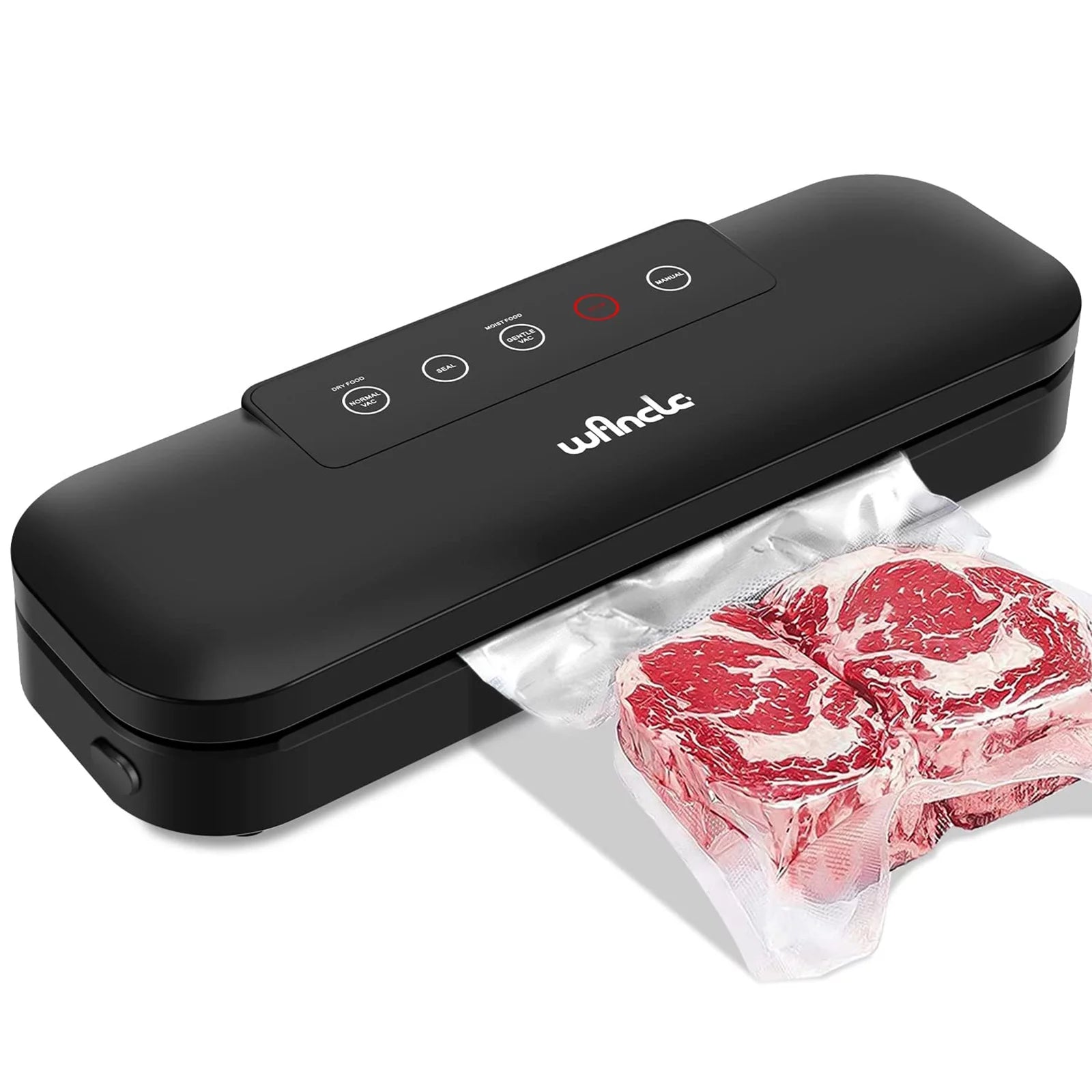 Wancle Automatic Food Vacuum Sealer Machine for Freezer Food Storage Organizer , Black