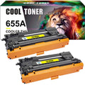 Cool Toner Compatible Toner Replacement for HP CF452A 655A Enterprise M652n M652 M653dn M653x M653 MFP M681dh M682z Printer£¨Yellow, 2-Pack)