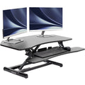 VIVO Black Corner Height Adjustable 38 Standing Desk Tabletop Monitor Riser