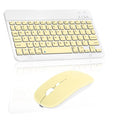 Rechargeable Bluetooth Keyboard and Mouse Combo Ultra Slim Full-Size Keyboard and Ergonomic Mouse for ZTE Tempo X and All Bluetooth Enabled Mac/Tablet/iPad/PC/Laptop -Banana Yellow