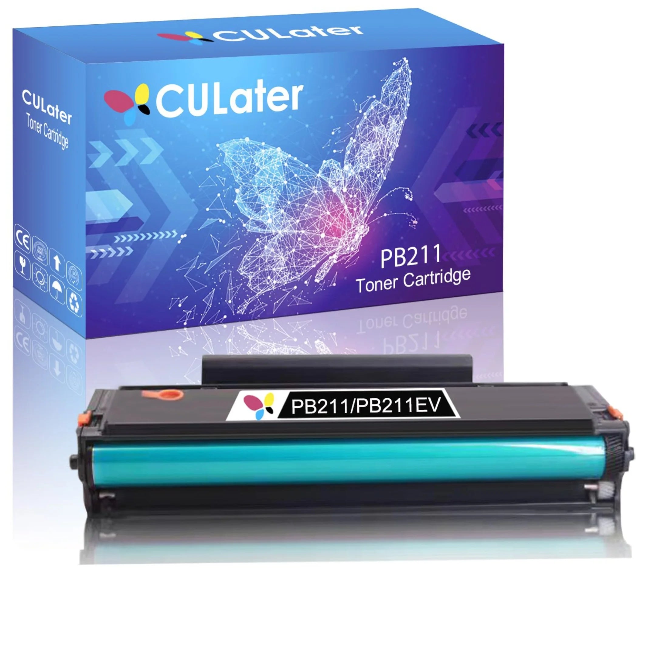 CULater PB-211 PB-211EV Compatible Toner Cartridge PB211 PB 211 PB 211EV Black Toner Replacement for Pantum P2500W P2502W M6500NW M6550NW M6600NW M6552NW M6602NW Printer (1 Pack)