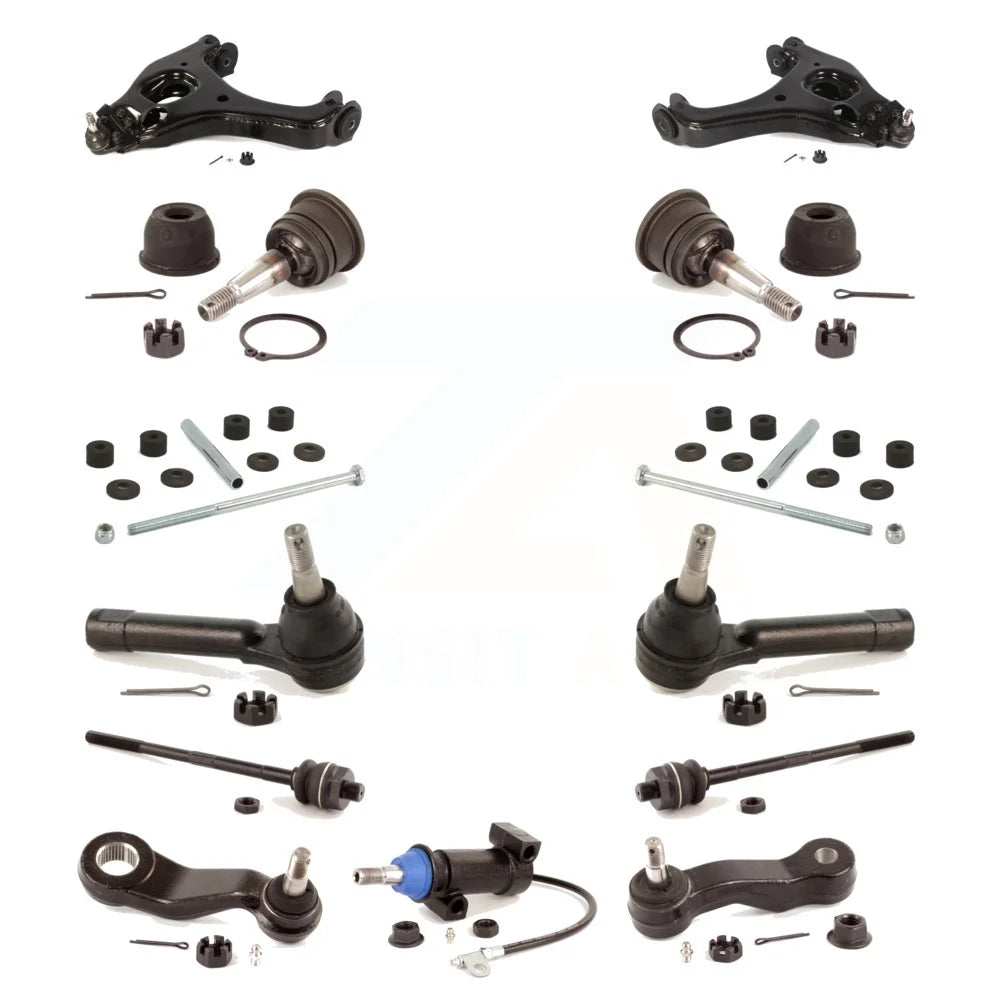 Front Control Arms & Tie Rods Link Sway Bar Upper Ball Joints Kit (13Pc) For Chevrolet Silverado 1500 Classic GMC Sierra Without Frame Bracket RWD with Coil front springs Gear steering type KTR-103462