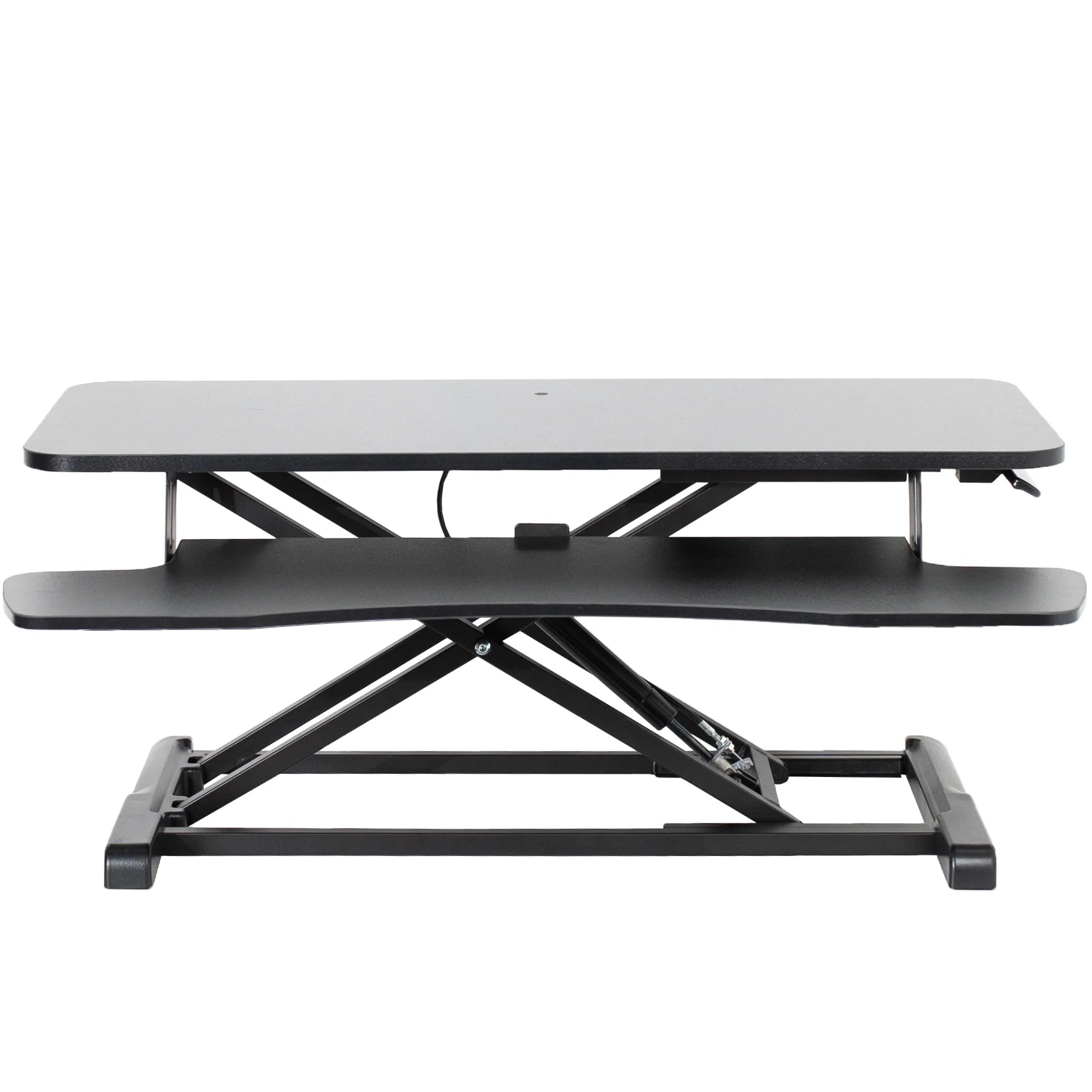 VIVO Black Height Adjustable 36 Standing Desk Monitor Riser, Sit Stand Tabletop