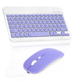 Rechargeable Bluetooth Keyboard and Mouse Combo Ultra Slim Full-Size Keyboard and Ergonomic Mouse for vivo V17 and All Bluetooth Enabled Mac/Tablet/iPad/PC/Laptop - Violet Purple