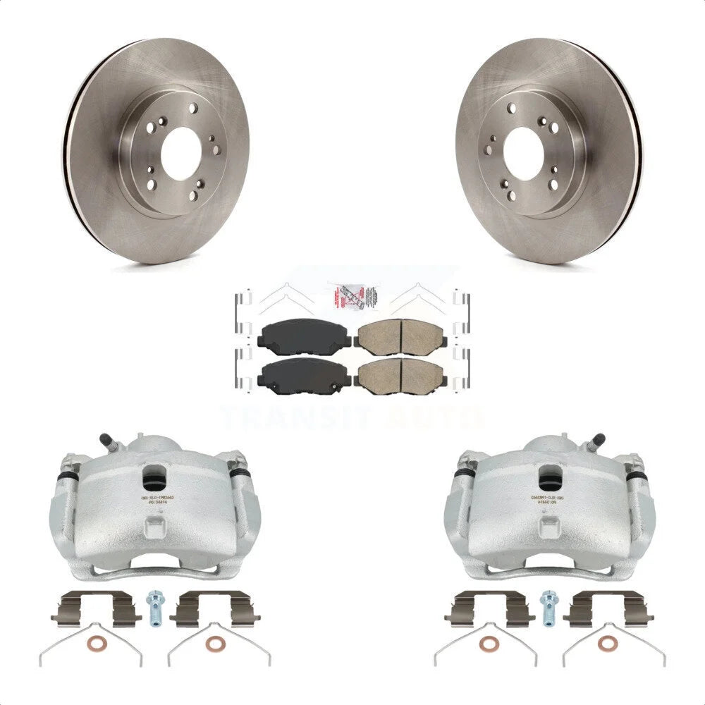 Transit Auto Front Disc Brake Caliper Rotors And Ceramic Pads Kit For 2002-2004 Honda CR-V KC8-100047N