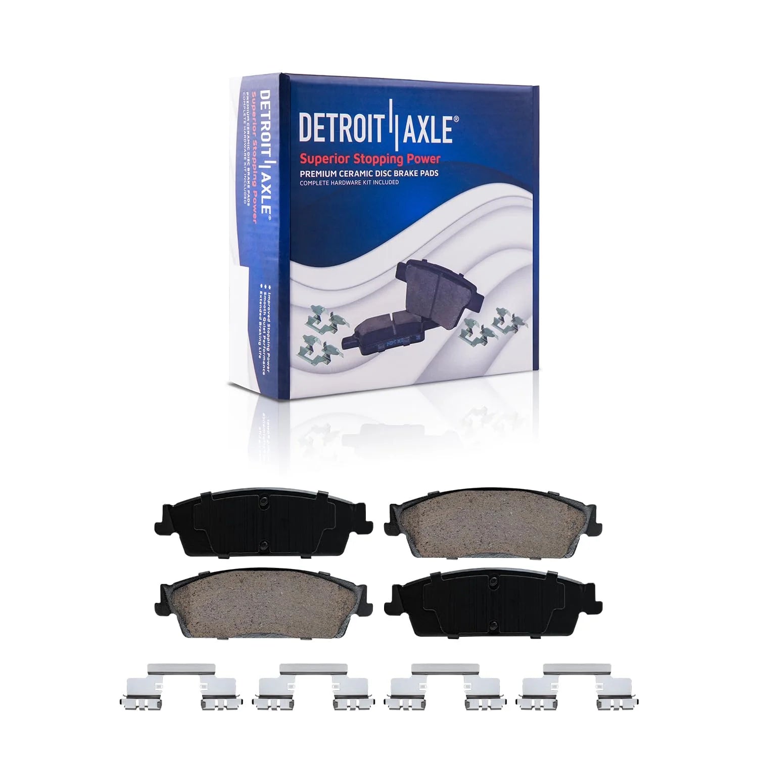 Detroit Axle - Rear Brake Pads for Silverado Sierra Suburban 1500 Chevrolet GMC Avalanche Tahoe Yukon Cadillac Escalade Ceramic Brake Pads Replacement
