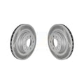Front Coated Disc Brake Rotors Pair For 2017-2022 Tesla 3 With Gray Painted Calipers KG-101721