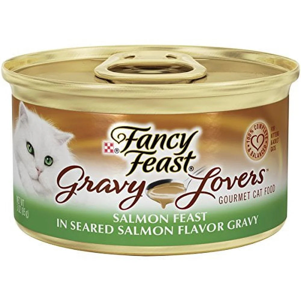 Fancy Feast Gravy Lovers Salmon Feast in Seared Salmon Flavor Gravy Cat Food, 3 oz, 12 Cans