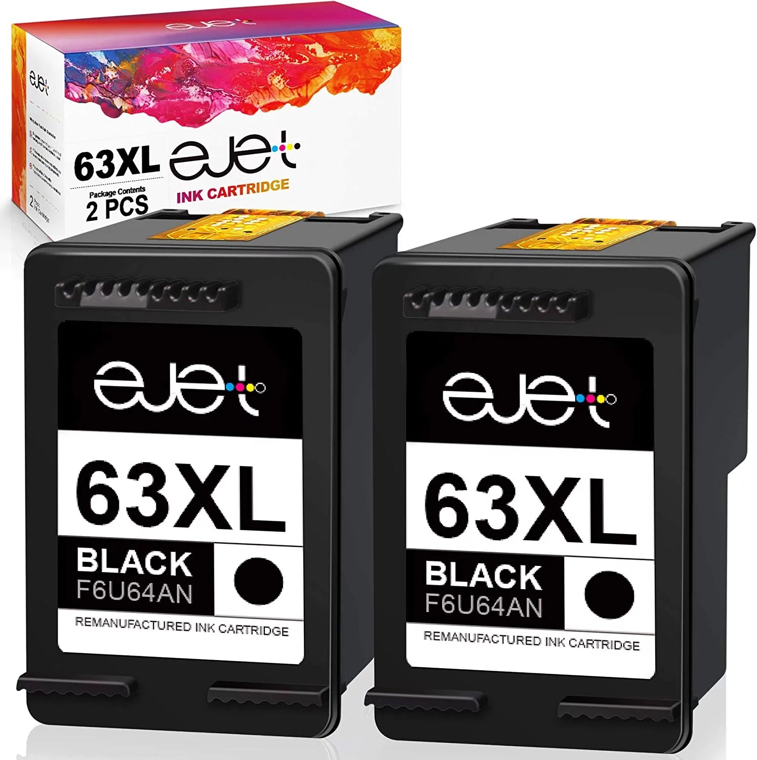 Remanufactured 63XL Black Ink Replacement for HP 63XL Black Ink Cartridge, High Yield Work with Offic 3830