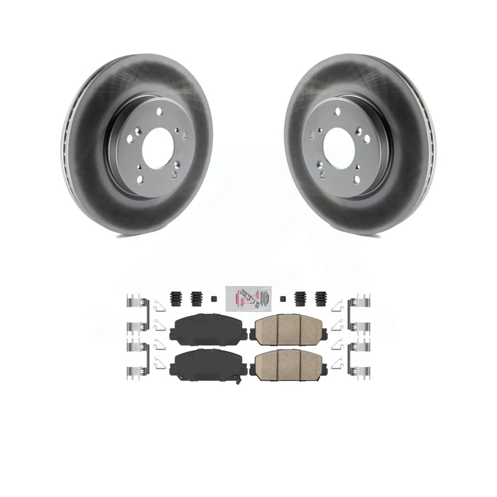 Transit Auto - Front Coated Disc Brake Rotors And Ceramic Pads Kit For 2020 Honda CR-V 2.0L Except Hybrid KGA-100199