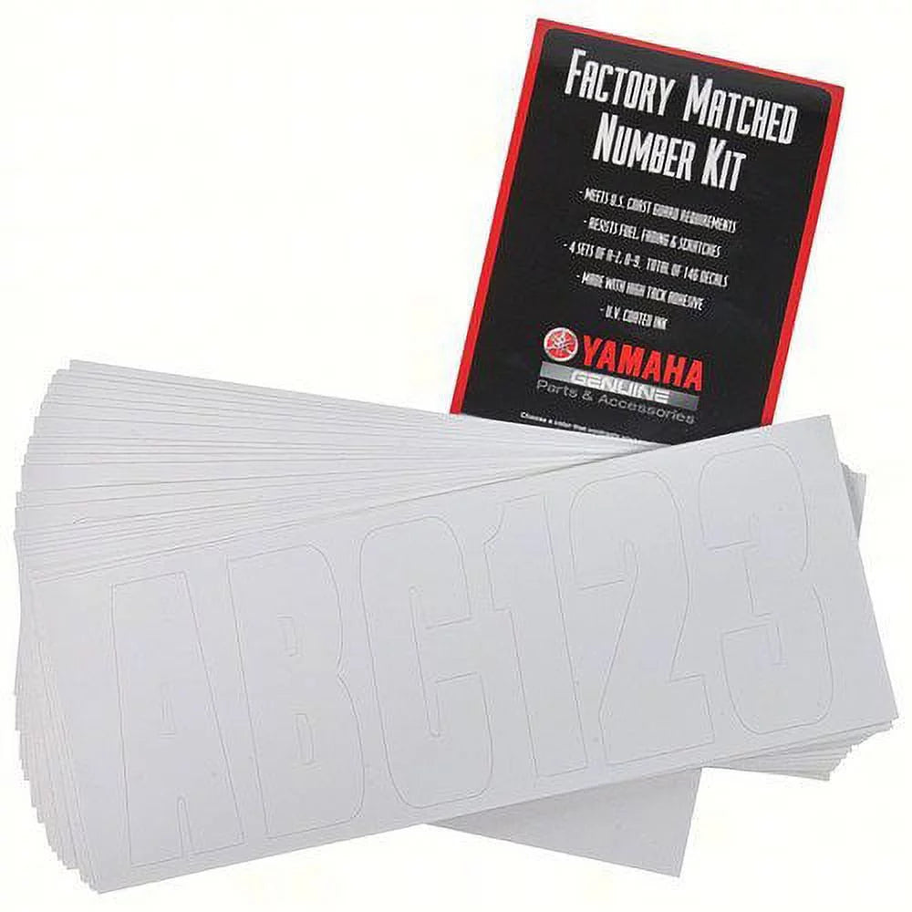 Yamaha  MAR-EU078-00-04 Standard Registration Lettering Numbering Kit, White; New # MAR-WHI35-00-21