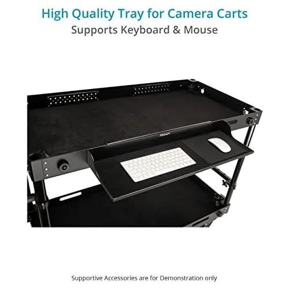 keyboard tray for camera production cart. compatible with cart, v1.1, bowado & bowado pro carts. for keyboard & mouse. easy & tool-less mounting (vctr-kbt)