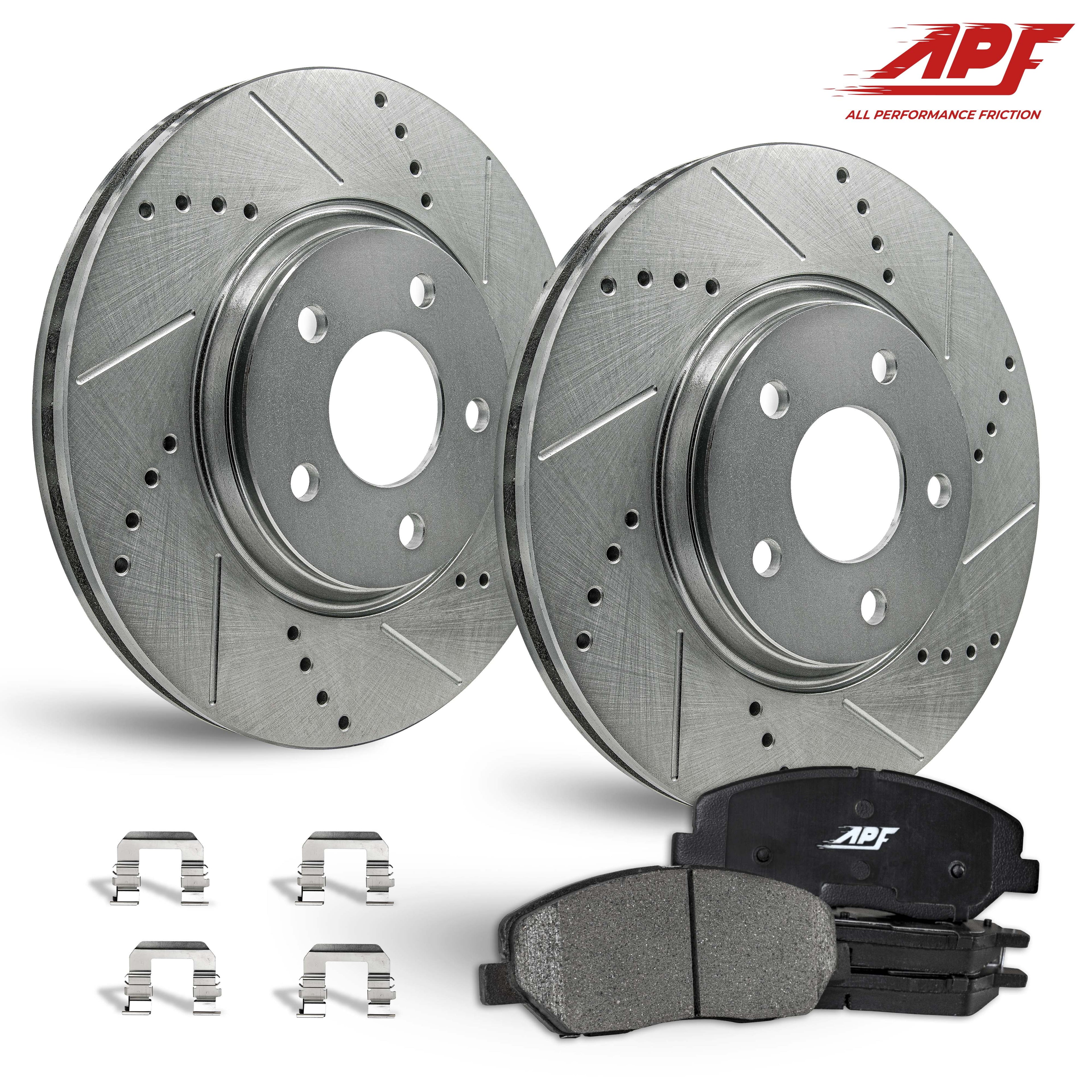 Rear Zinc Drill/Slot Brake Rotors + Ceramic Pads for Kia Sedona 2015-2019