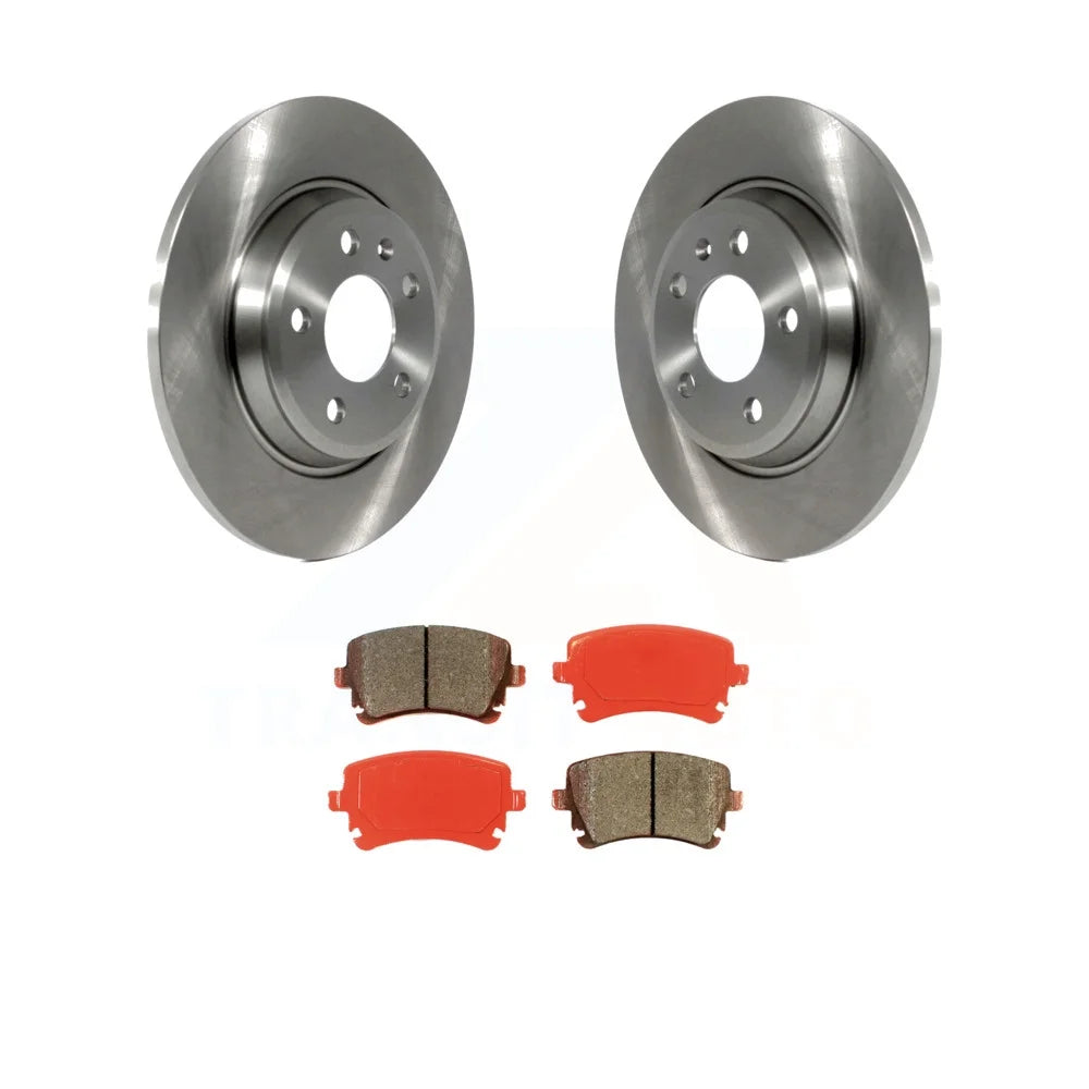 Transit Auto - Rear Disc Brake Rotors And Semi-Metallic Pads Kit For Audi Q5 A4 allroad K8S-102823
