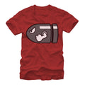 Men's Nintendo Mario Bullet Bill  Graphic Tee Red Heather Small