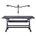 Rocelco 46 Inch Standing Desk Converter and Adjustable Triple Monitor Mount
