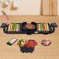 ZhdnBhnos 2 in 1 Electric Hot Pot BBQ Oven Smokeless Barbecue Grill Pan Shabu Hotpot Non-stick Cookware