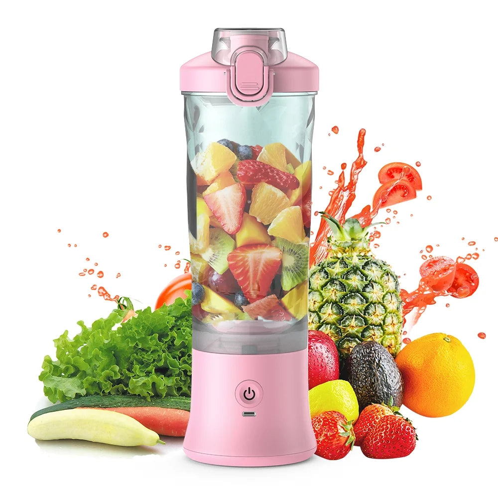 Pinnaco Portable Blender for Shakes and Smoothies 600ml Fruit Juicer with 6 150W Power 2 Modes Built-in Battery Waterproof Mixer for Home Office Travel
