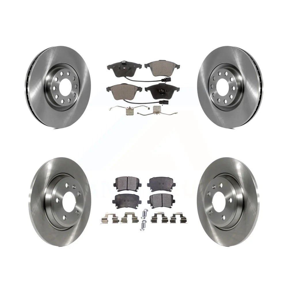 Transit Auto - Front Rear Disc Brake Rotors And Semi-Metallic Pads Kit For 2009 Audi A4 Quattro Convertible With 300mm Diameter Rotor K8F-103472