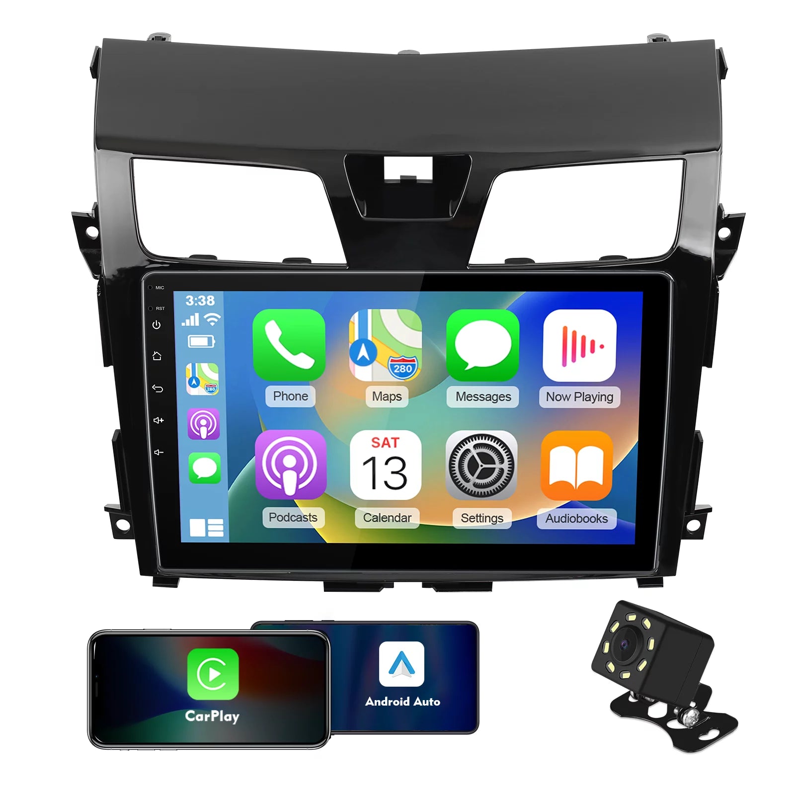 £¨6+128GB£©10.1 inches Android 12 Double Din Car Stereo for Nissan Altima 2013-2018 IPS Touchscreen Screen Car Radio with Carplay & Android Auto Support Backup Camera GPS Navi FM BT