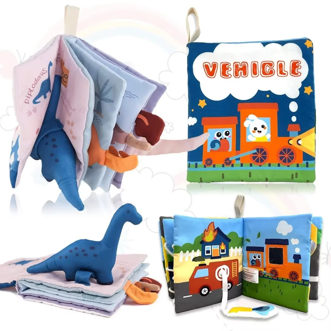 Adofi Soft Baby Books 0-3-6-12 Months,2 Packs Interactive 3D Baby Cloth Books, Newborn Toys Gifts, Touch and Adofi Feel Crinkle Books, My First Fabric Quiet Book Fabric Quiet Book