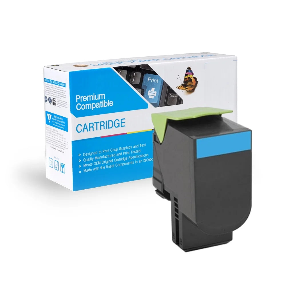 Cartridge compatible with Lexmark 80C1SC0, 801SC Compatible Toner- Cyan