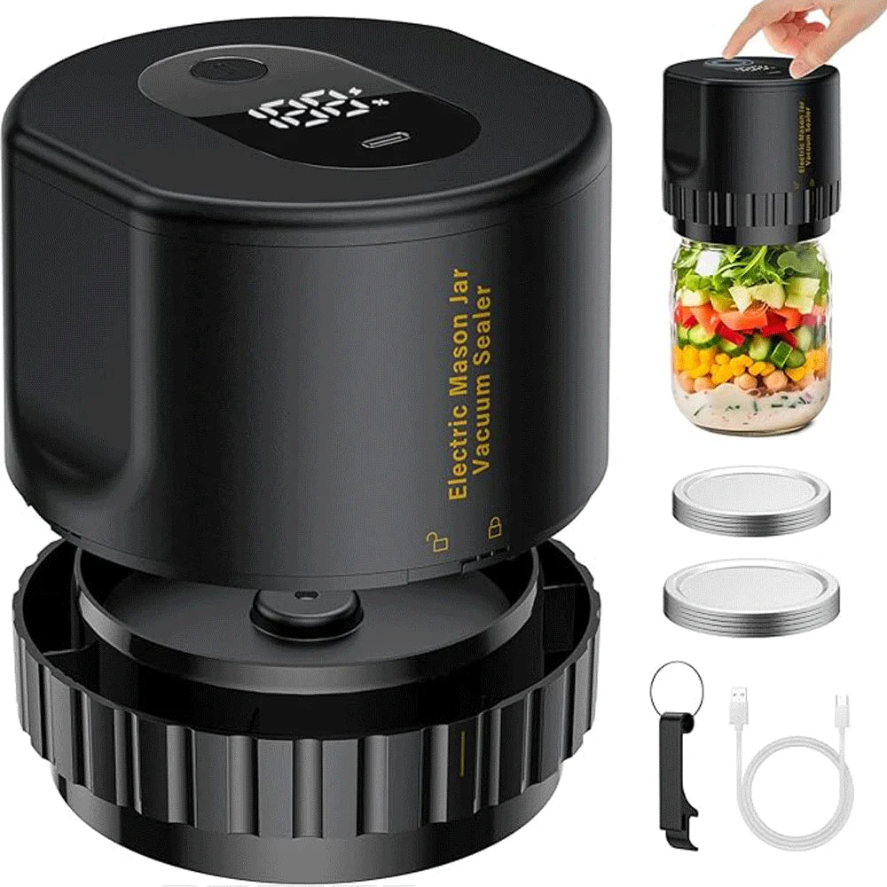 Electric Mason Jar Vacuum Sealer Kit for Wide Mouth and Regular Mouth Mason Jar
