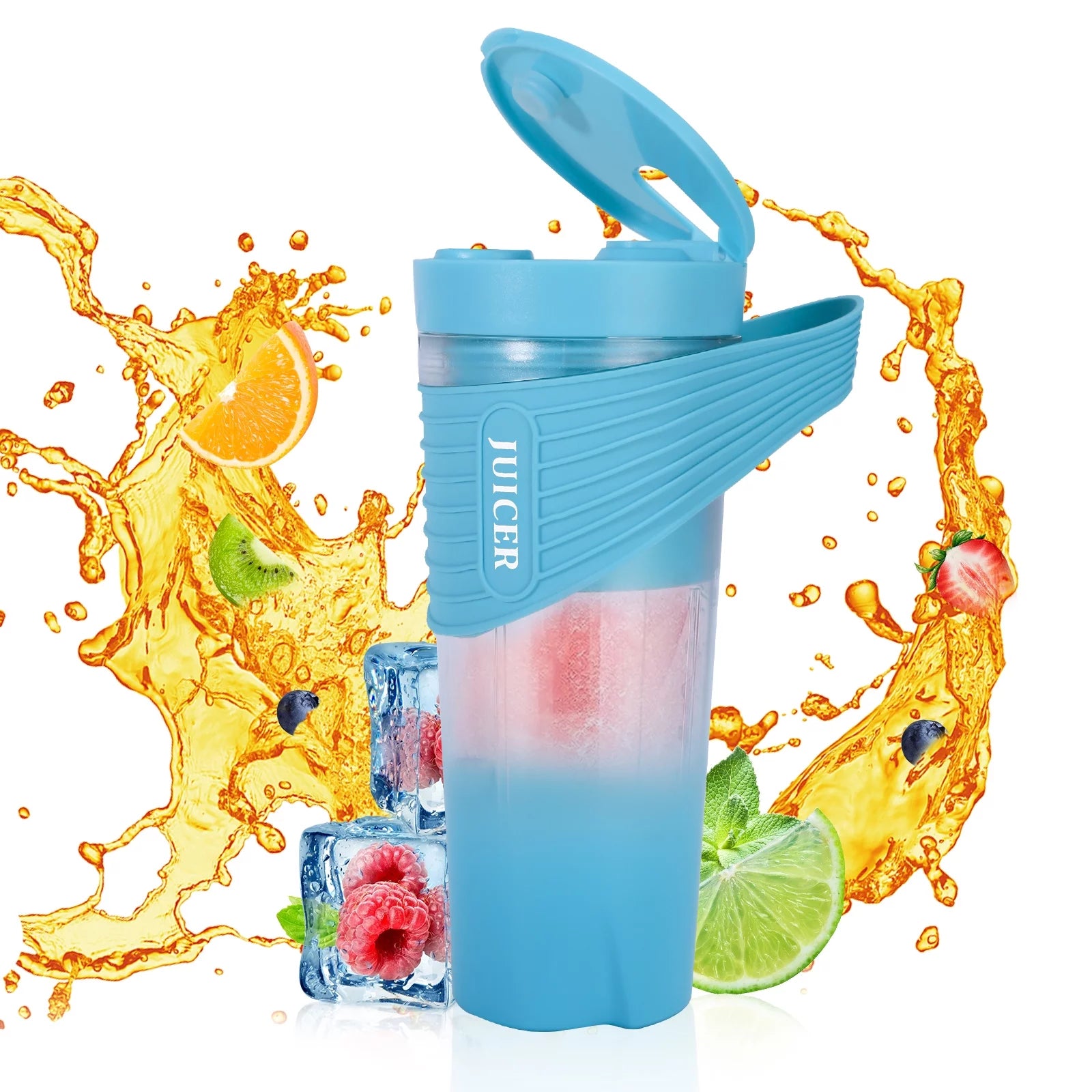 Yabuy Portable Blender Personal Juice Extractor for Shakes and Smoothies 460ml 22000r/m Rechargeable for Traveling Gym Office