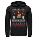 Men's Nintendo Ugly Christmas Mario Jump Star  Pull Over Hoodie Black Small